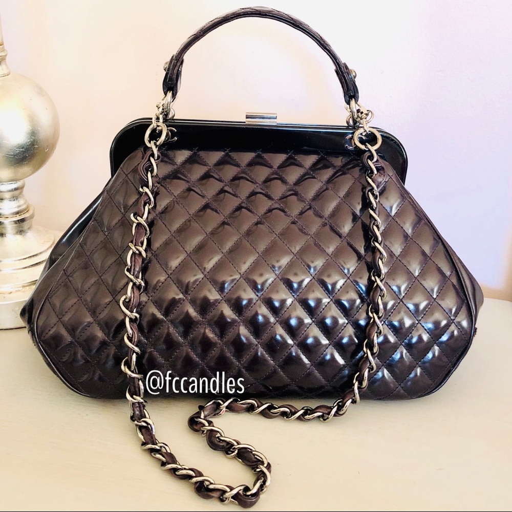 CHANEL Mademoiselle Frame satchel in eggplant